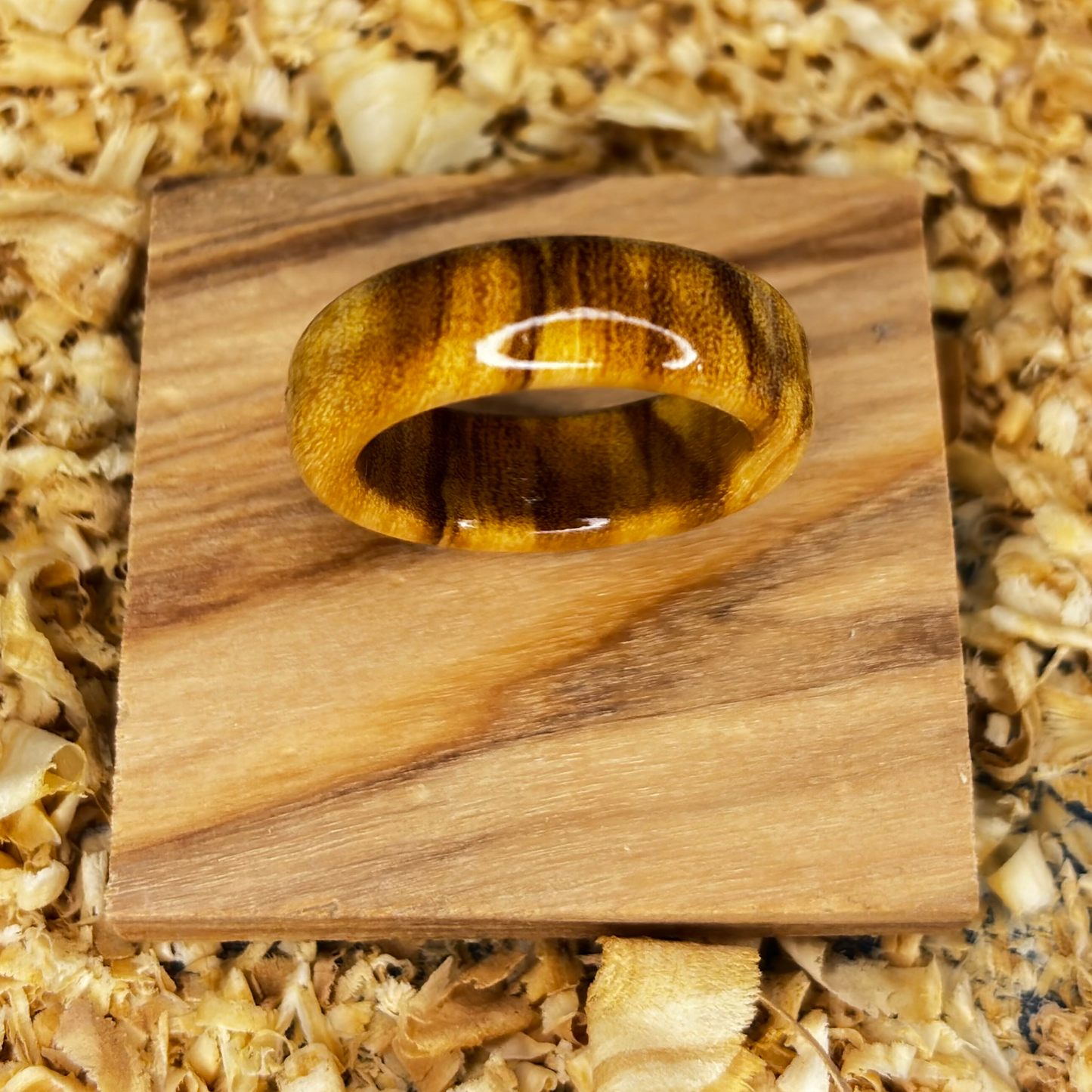 Olivewood Ring (Solid Wood) Size 7.5 FREE SHIPPING