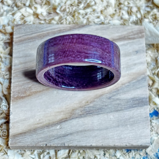 Purple Heart Wood Ring (Solid Wood) Size 8.5 FREE SHIPPING