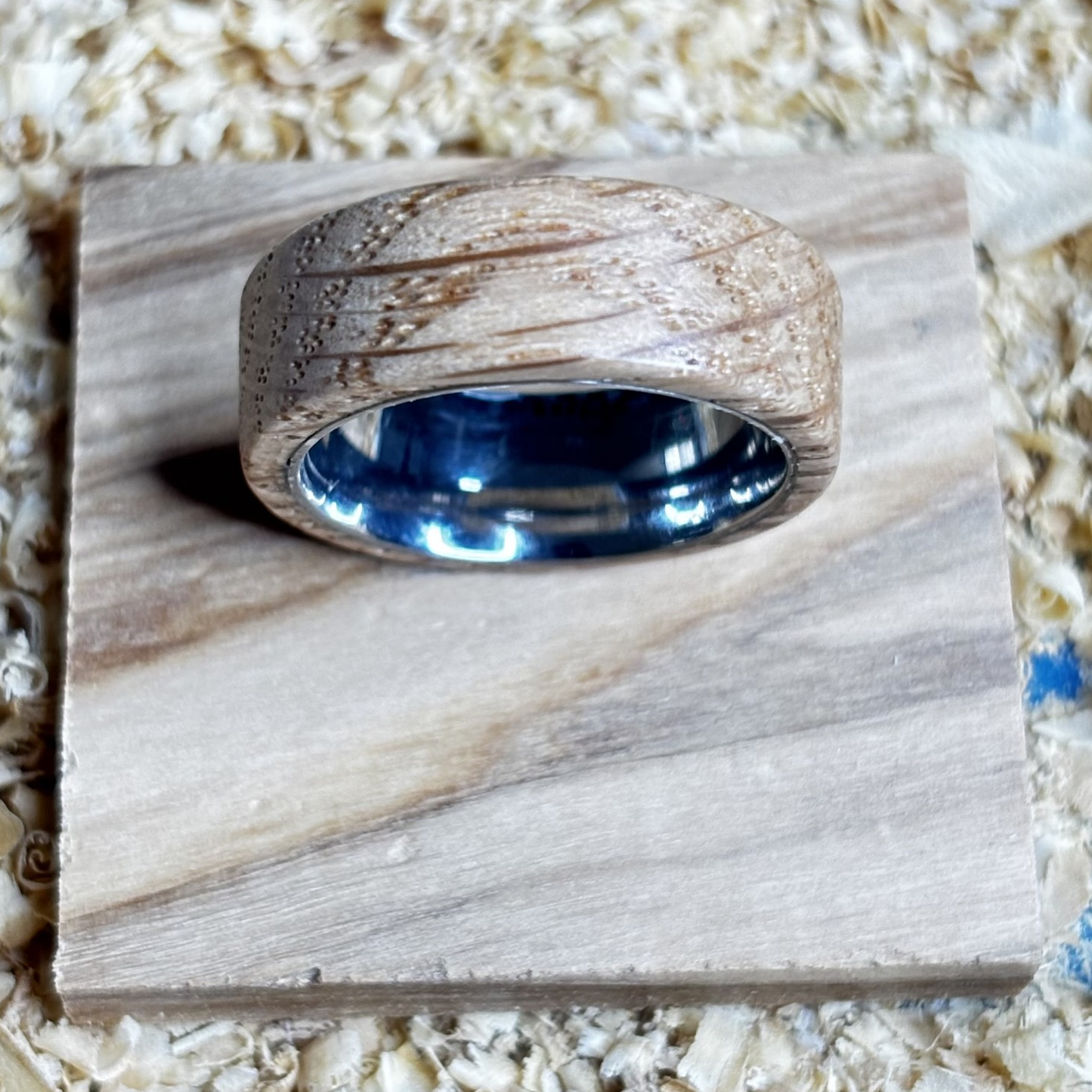 Black Limba Wood Ring (Stainless Steel) Size 8 FREE SHIPPING