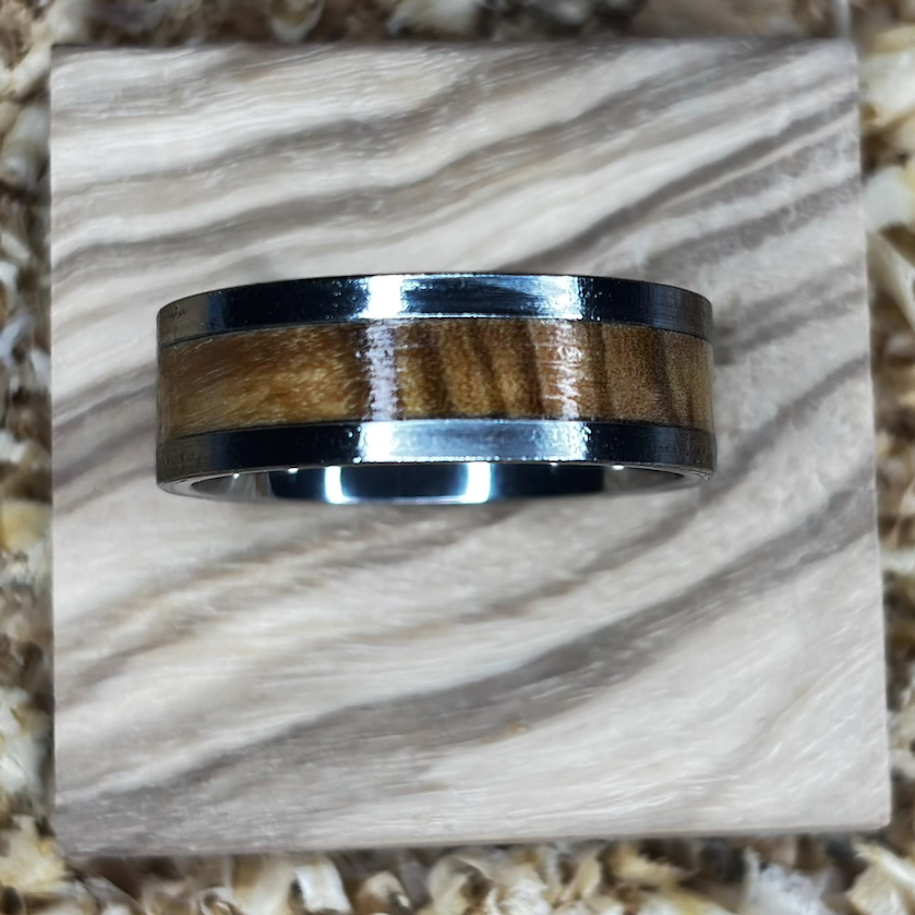 Olivewood Ring (Stainless Steel) Size 11 FREE SHIPPING