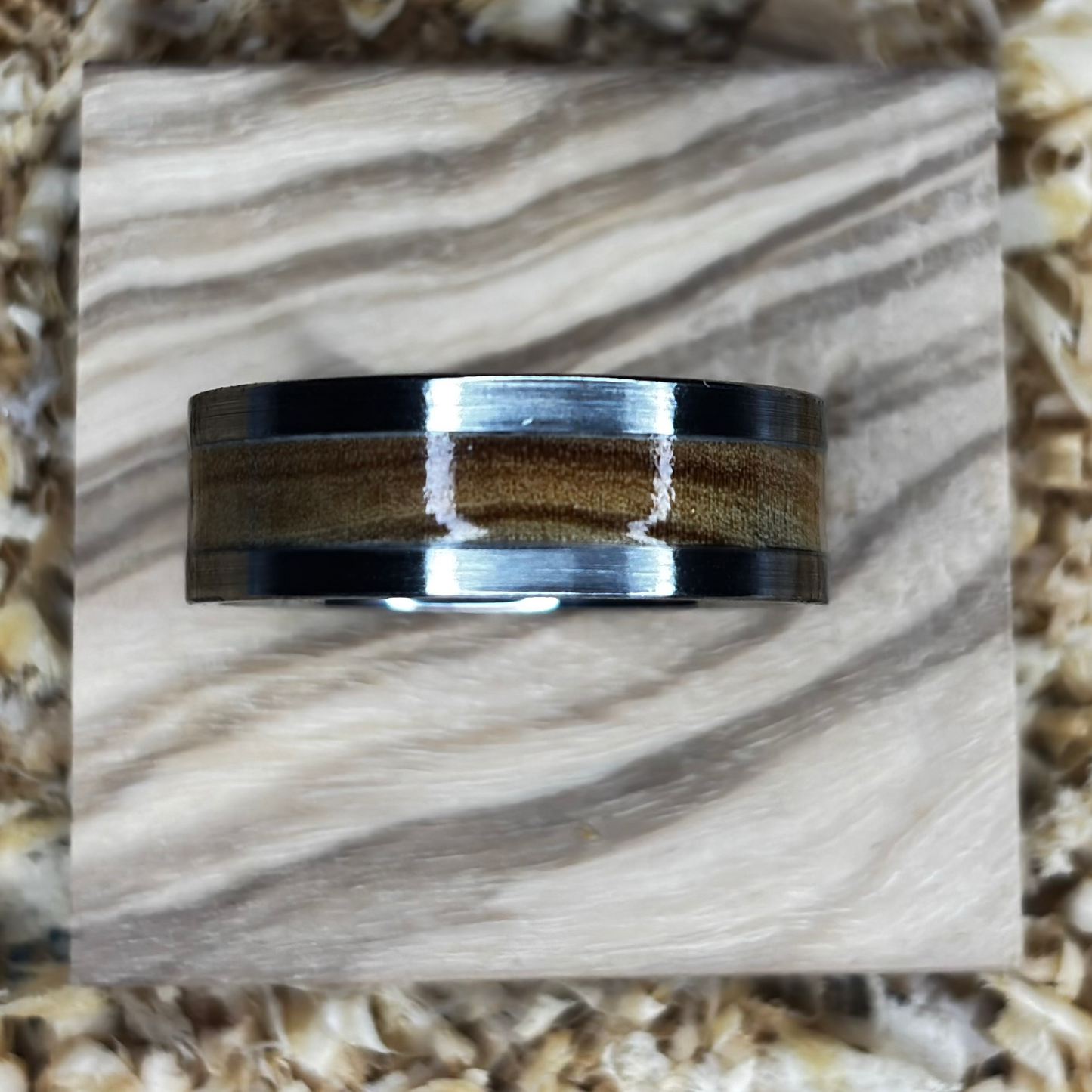 Olivewood Ring (Stainless Steel) Size 11 FREE SHIPPING