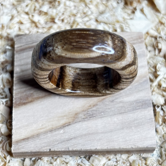 Zebra Wood Ring (Solid Wood) Size 8.5 FREE SHIPPING