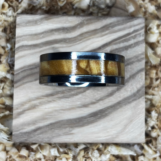 Olivewood Ring (Stainless Steel) Size 10 FREE SHIPPING