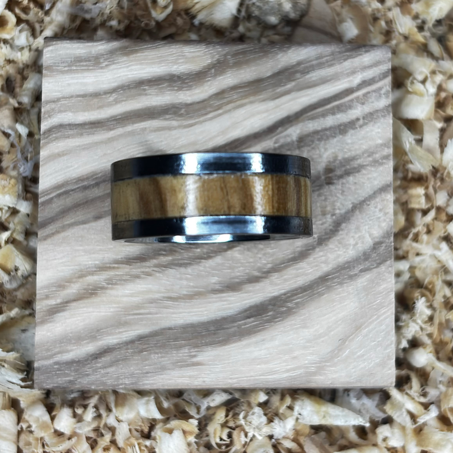 Olivewood Ring (Stainless Steel) Size 7 FREE SHIPPING