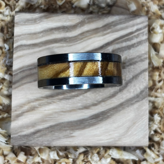 Olivewood Ring (Stainless Steel) Size 9 FREE SHIPPING