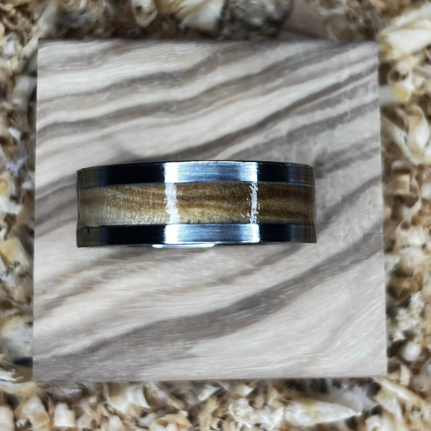 Olivewood Ring (Stainless Steel) Size 11 FREE SHIPPING