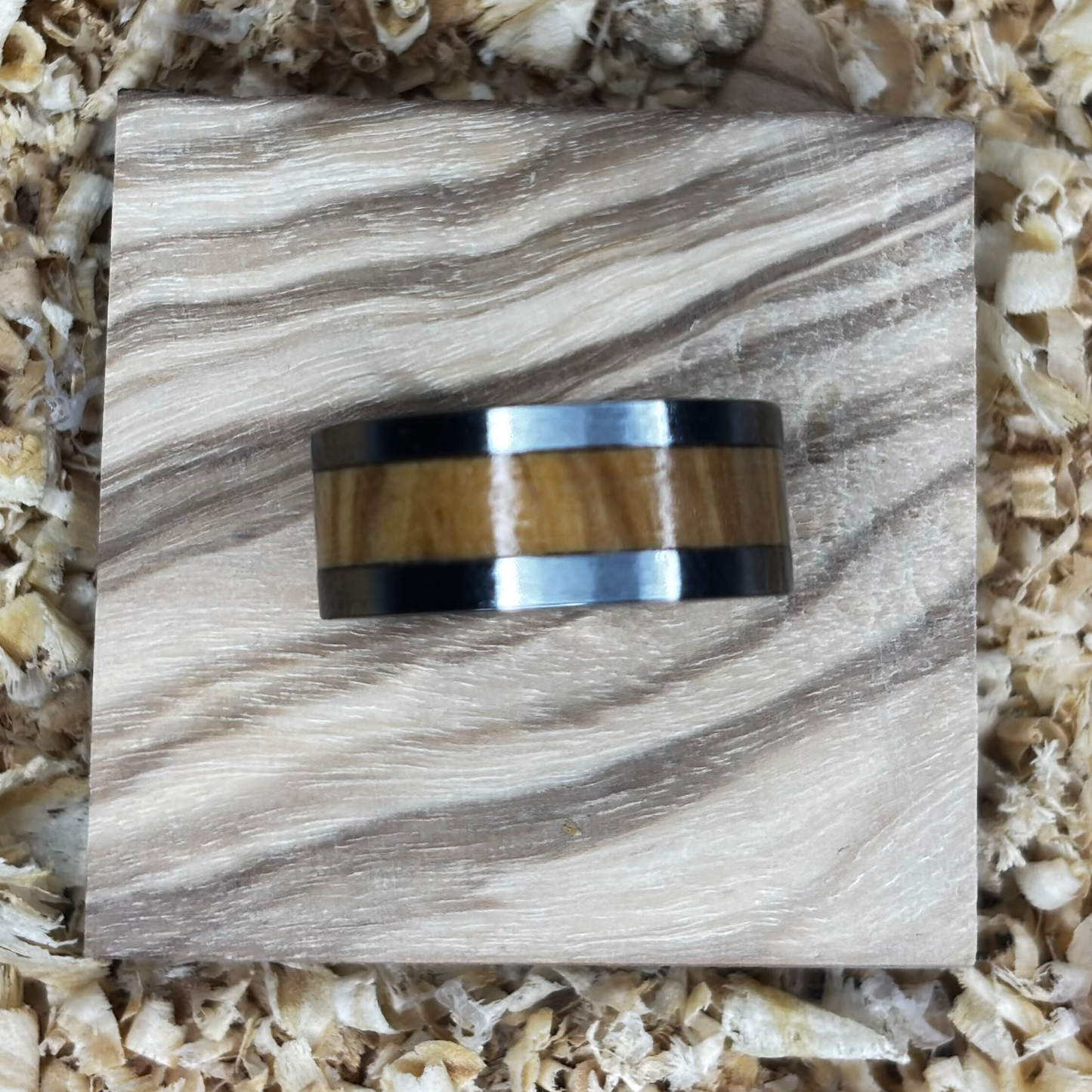 Olivewood Ring (Stainless Steel) Size 6 FREE SHIPPING