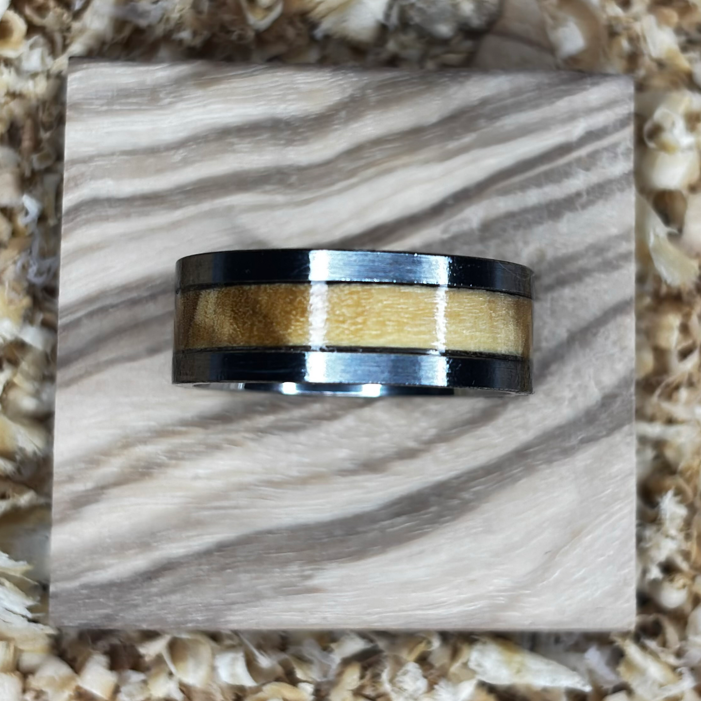 Olivewood Ring (Stainless Steel) Size 9 FREE SHIPPING