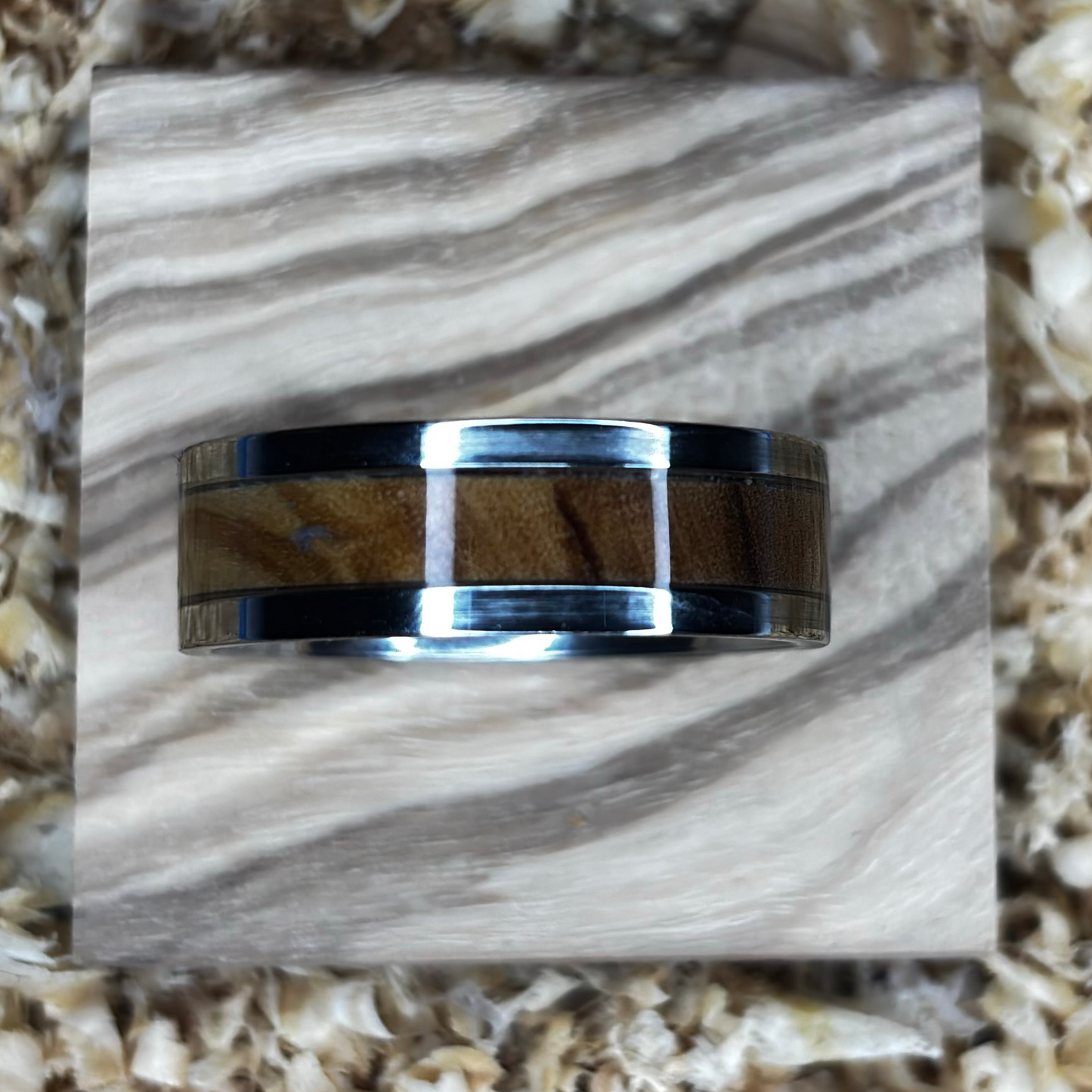 Olivewood Ring (Stainless Steel) Size 12 FREE SHIPPING