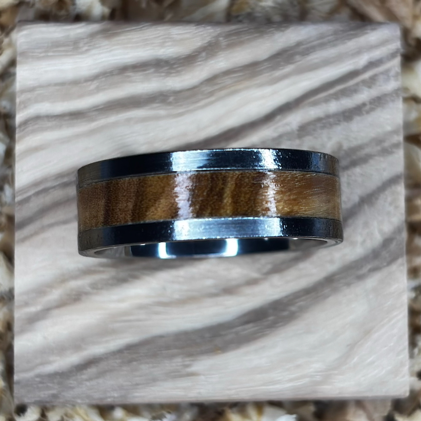 Olivewood Ring (Stainless Steel) Size 11 FREE SHIPPING