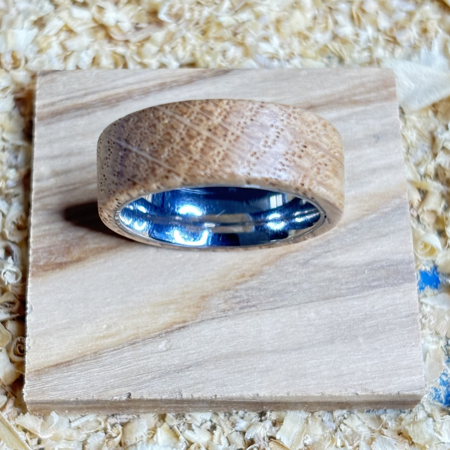 Black Limba Wood Ring (Stainless Steel) Size 8 FREE SHIPPING