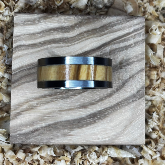 Olivewood Ring (Stainless Steel) Size 7 FREE SHIPPING