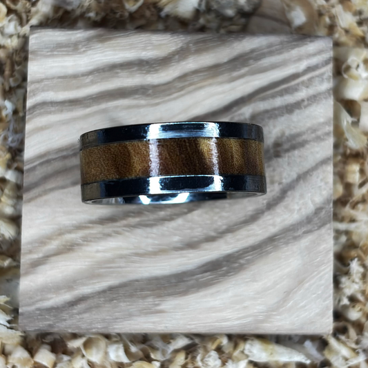 Olivewood Ring (Stainless Steel) Size 8 FREE SHIPPING