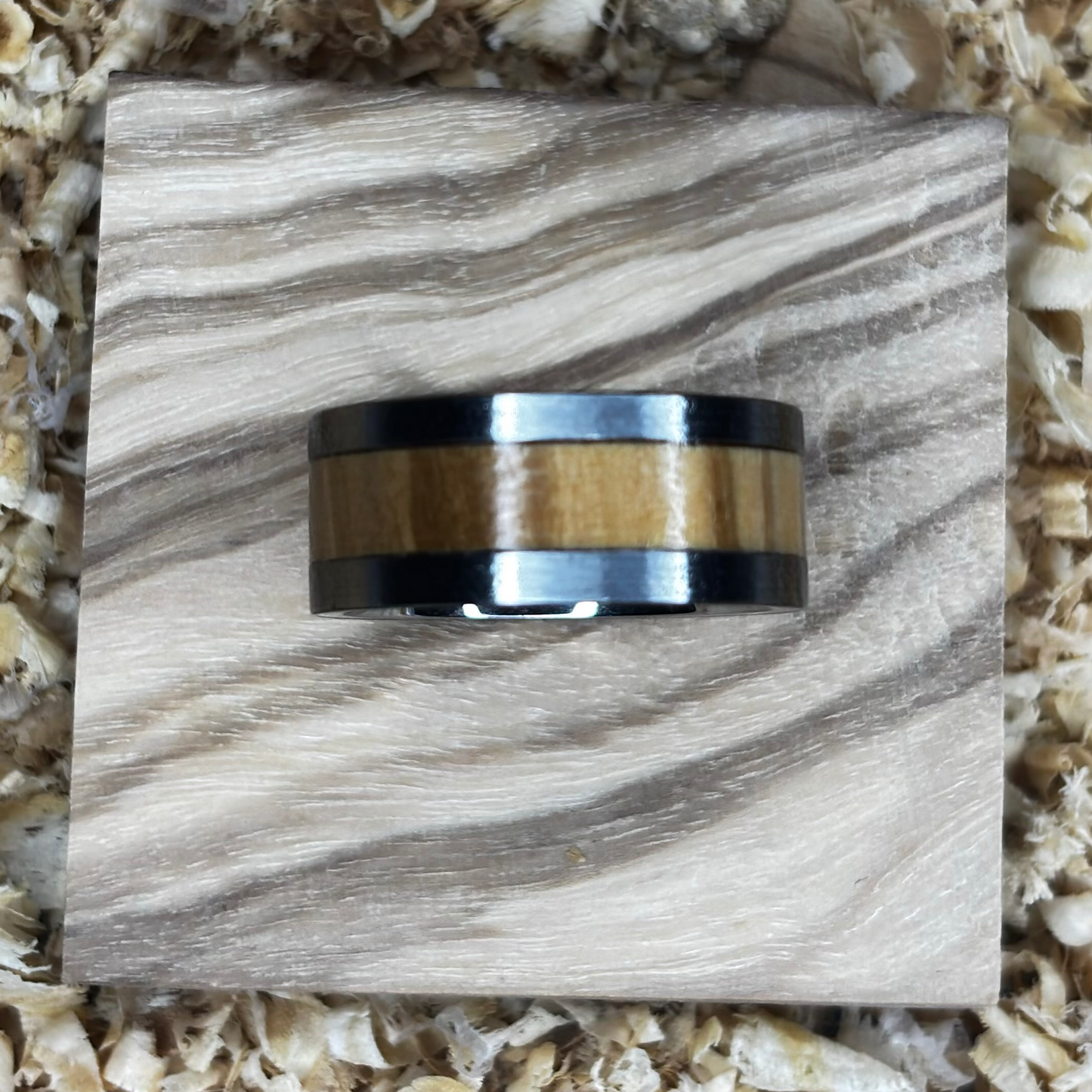 Olivewood Ring (Stainless Steel) Size 6 FREE SHIPPING