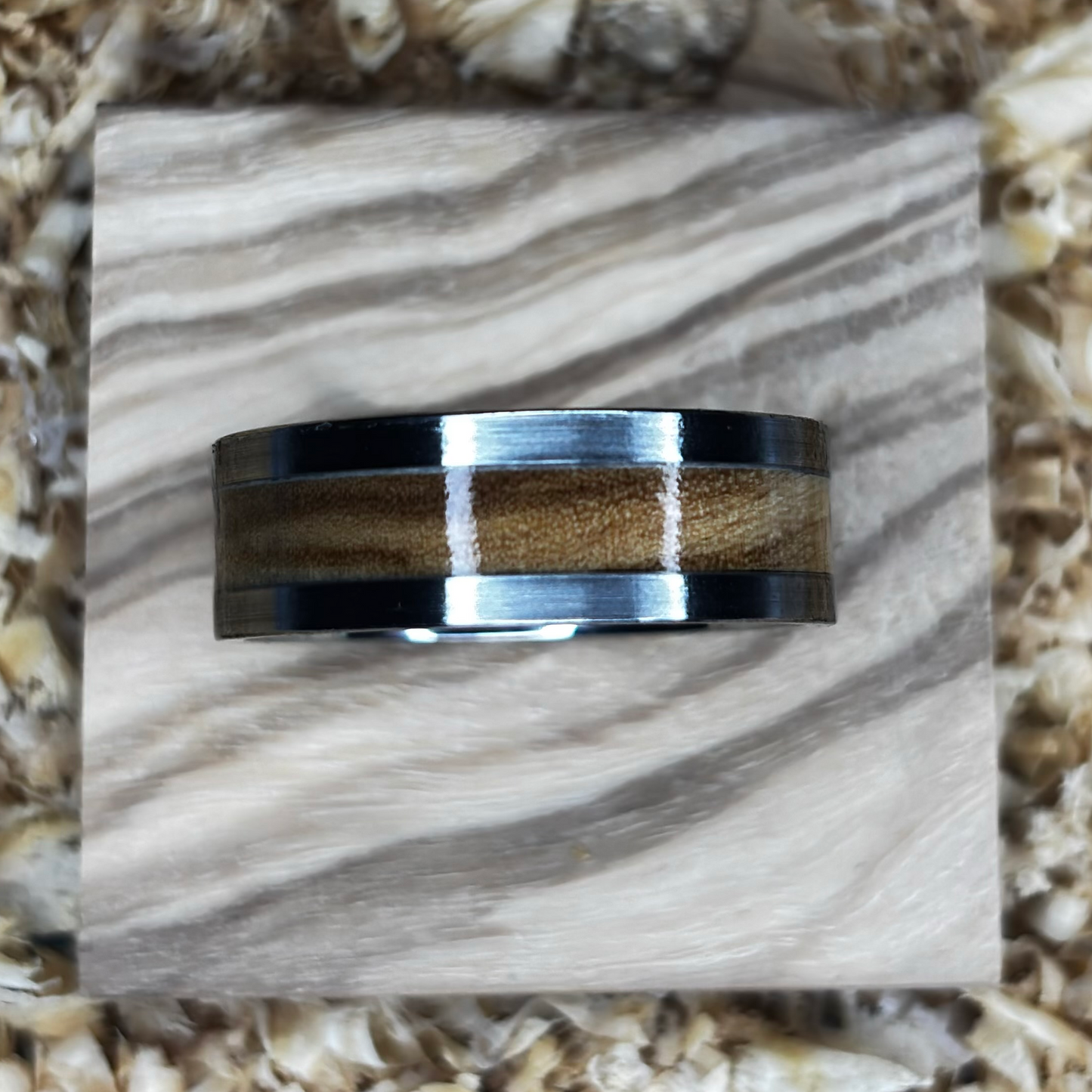 Olivewood Ring (Stainless Steel) Size 11 FREE SHIPPING