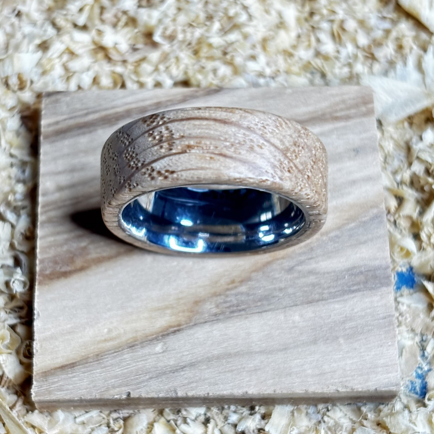 Black Limba Wood Ring (Stainless Steel) Size 8 FREE SHIPPING