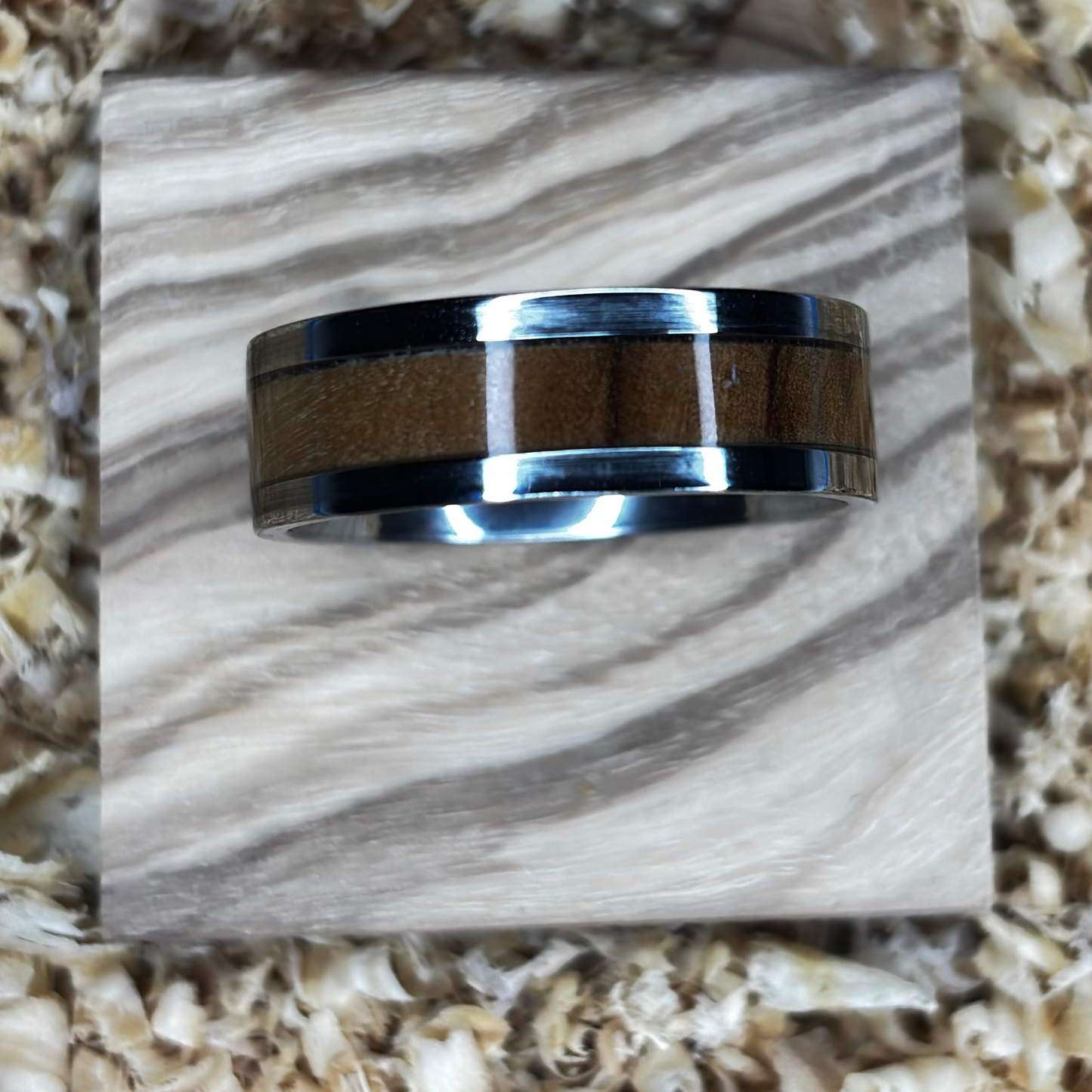 Olivewood Ring (Stainless Steel) Size 12 FREE SHIPPING