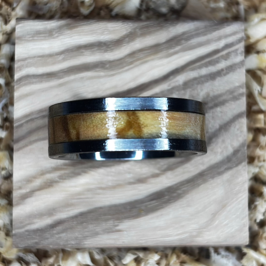 Olivewood Ring (Stainless Steel) Size 11 FREE SHIPPING