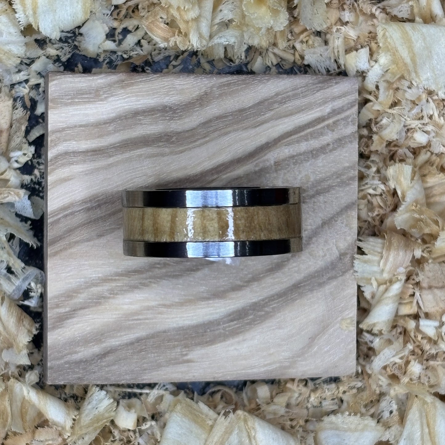 Olivewood Ring (Stainless Steel) Size 9 FREE SHIPPING