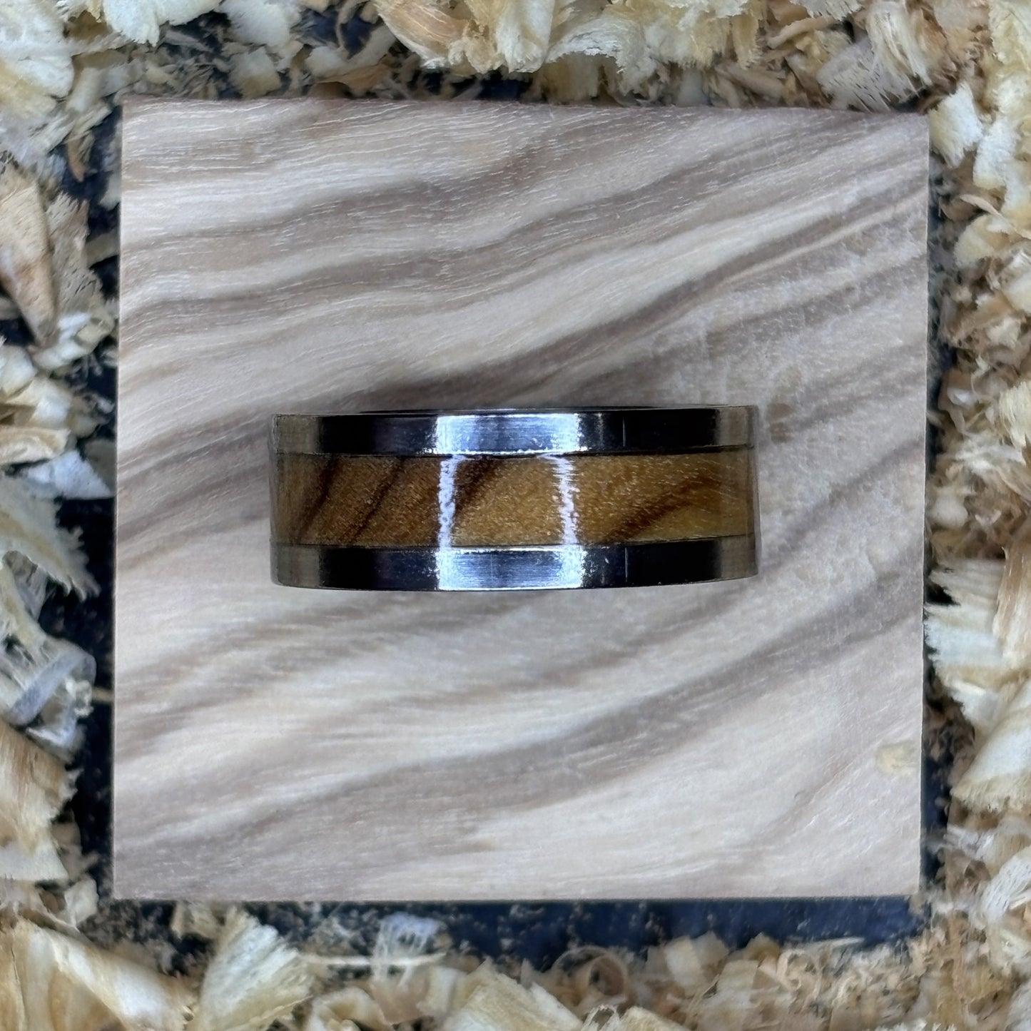 Olivewood Ring (Stainless Steel) Size 9 FREE SHIPPING