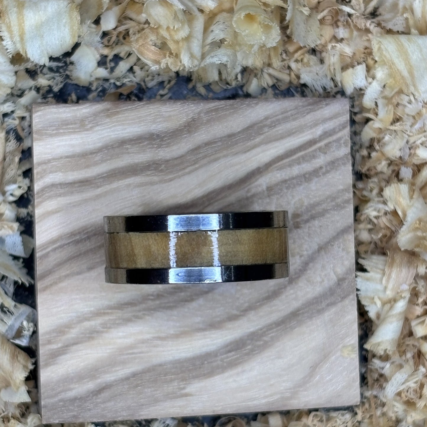 Olivewood Ring (Stainless Steel) Size 9 FREE SHIPPING