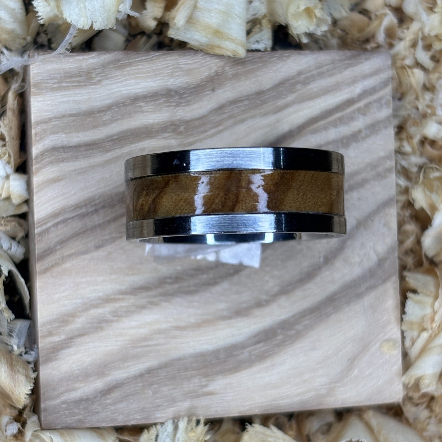 Olivewood Ring (Stainless Steel) Size 8 FREE SHIPPING