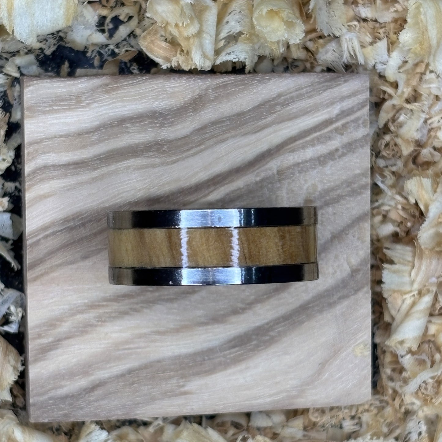 Olivewood Ring (Stainless Steel) Size 8 FREE SHIPPING