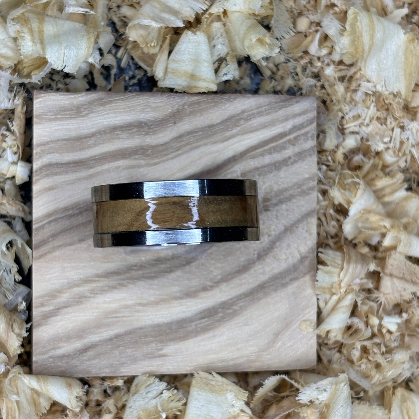 Olivewood Ring (Stainless Steel) Size 8 FREE SHIPPING